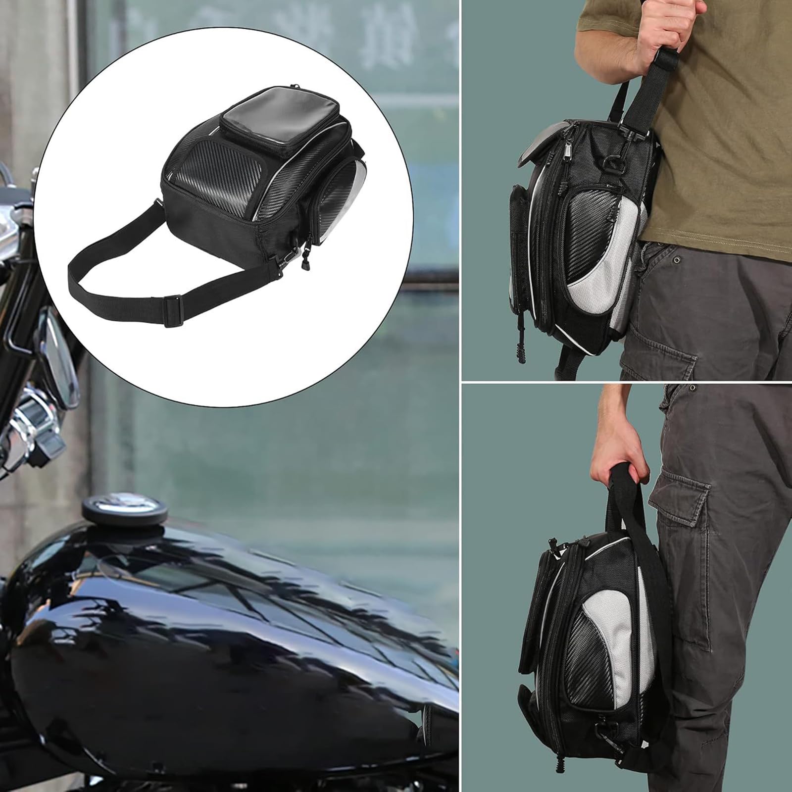 Sacoches Réservoir Magnétique pour Moto pour Triumph Scrambler, Sac à Dos de Moto avec étui pour Téléphone à écran Tactile, Sac de Rangement de Voyage pour Moto