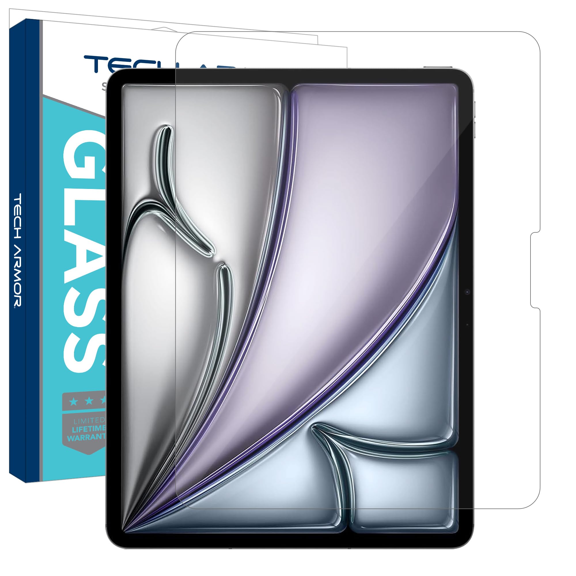 Tech Armorfor iPad Air 11 Inch Screen Protector M3 2025 & M2 2024 and iPad 10th Generation 2022 - Ballistic Tempered Glass, Apple Pencil Compatible, 9H+, Easy Installation Tray - 1 Pack