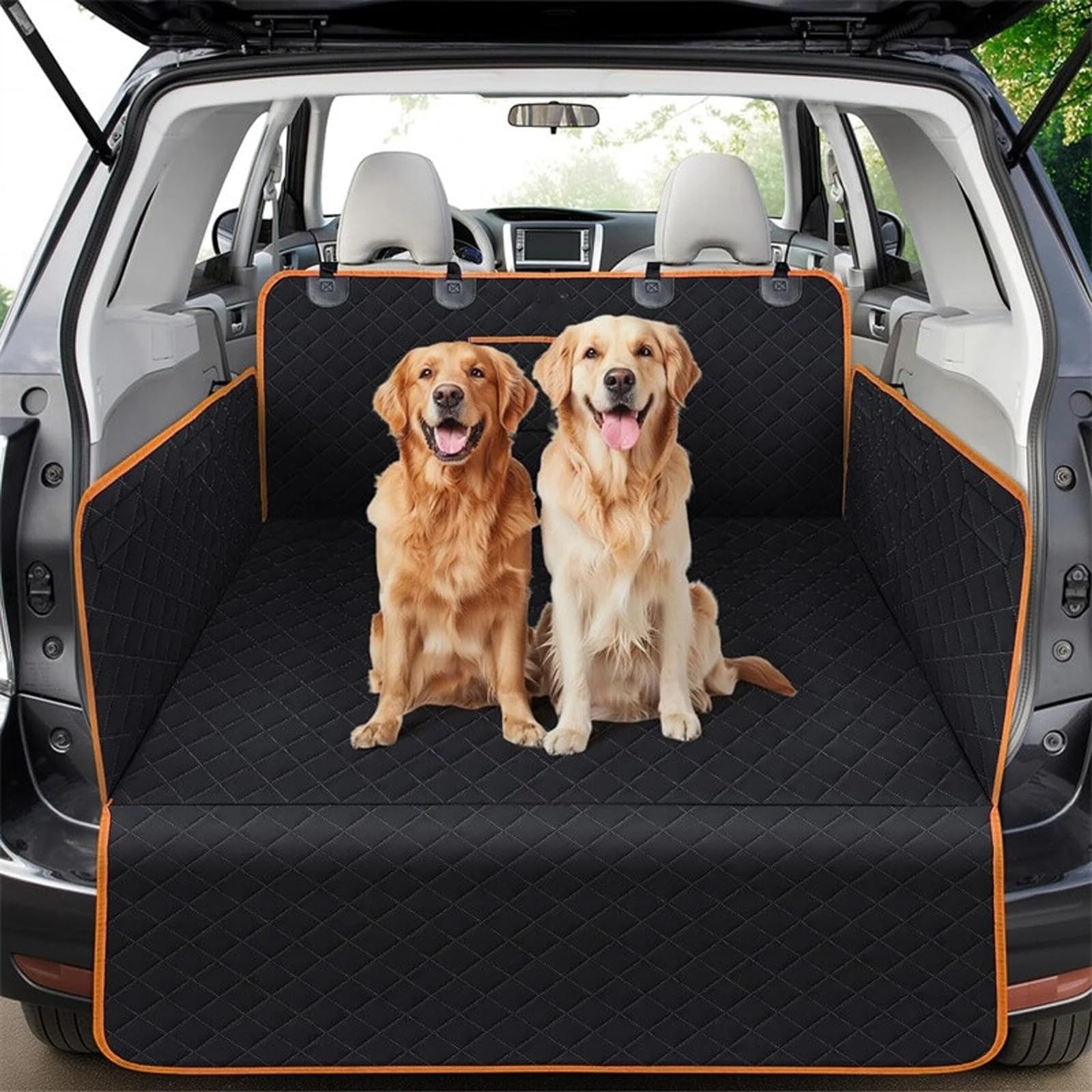 Funda para asiento de coche para perro, antideslizante, protector de maletero para perros, a prueba de arañazos y suciedad, protección lateral y parachoques