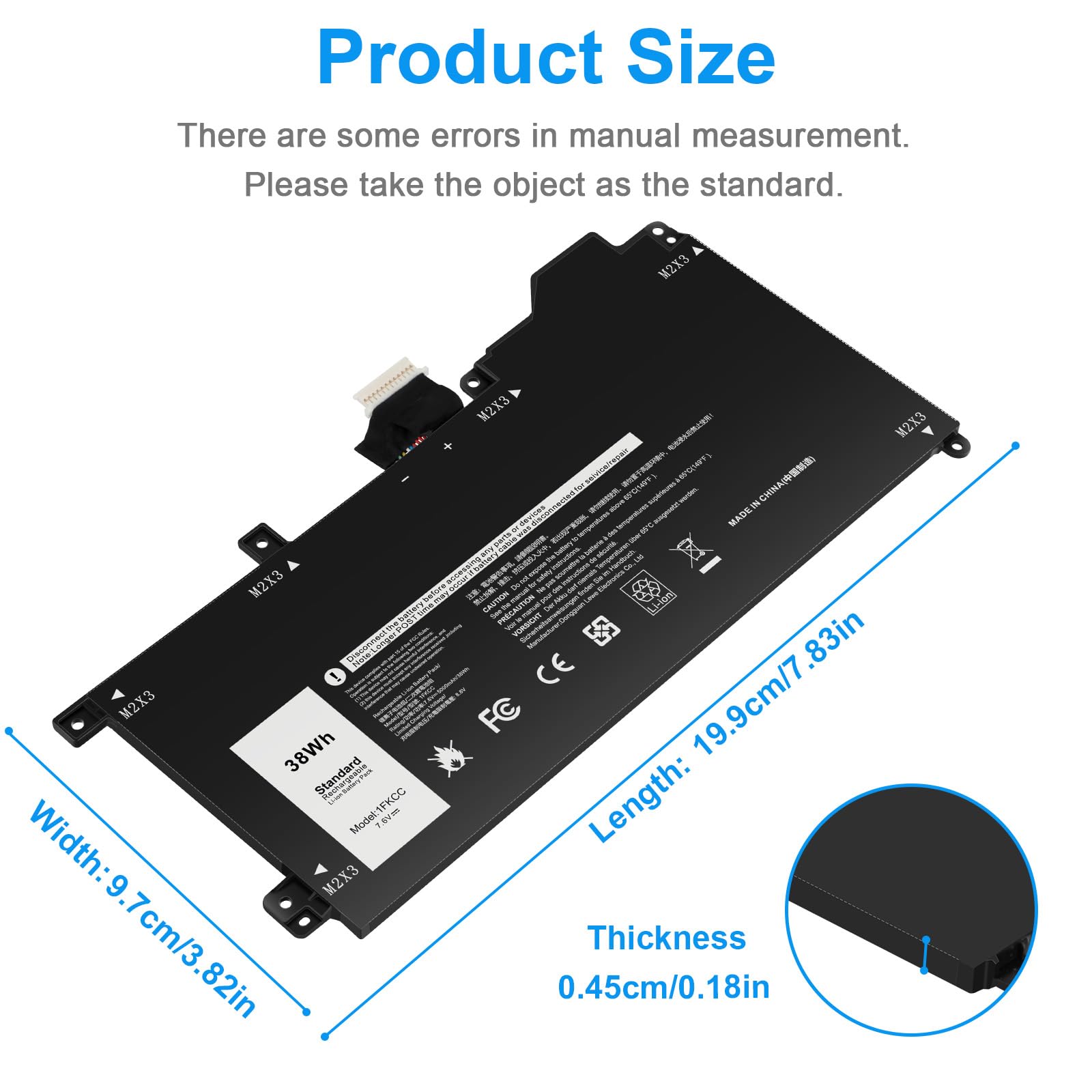 Futurebatt 1FKCC Laptop Battery Compatible with Dell Latitude 7200 7210 2-in-1 Series T04J T04J001 T04J002 T5H6P 09NTKM 9NTKM 0D9J00 D9J00 0KWWW4 KWWW4