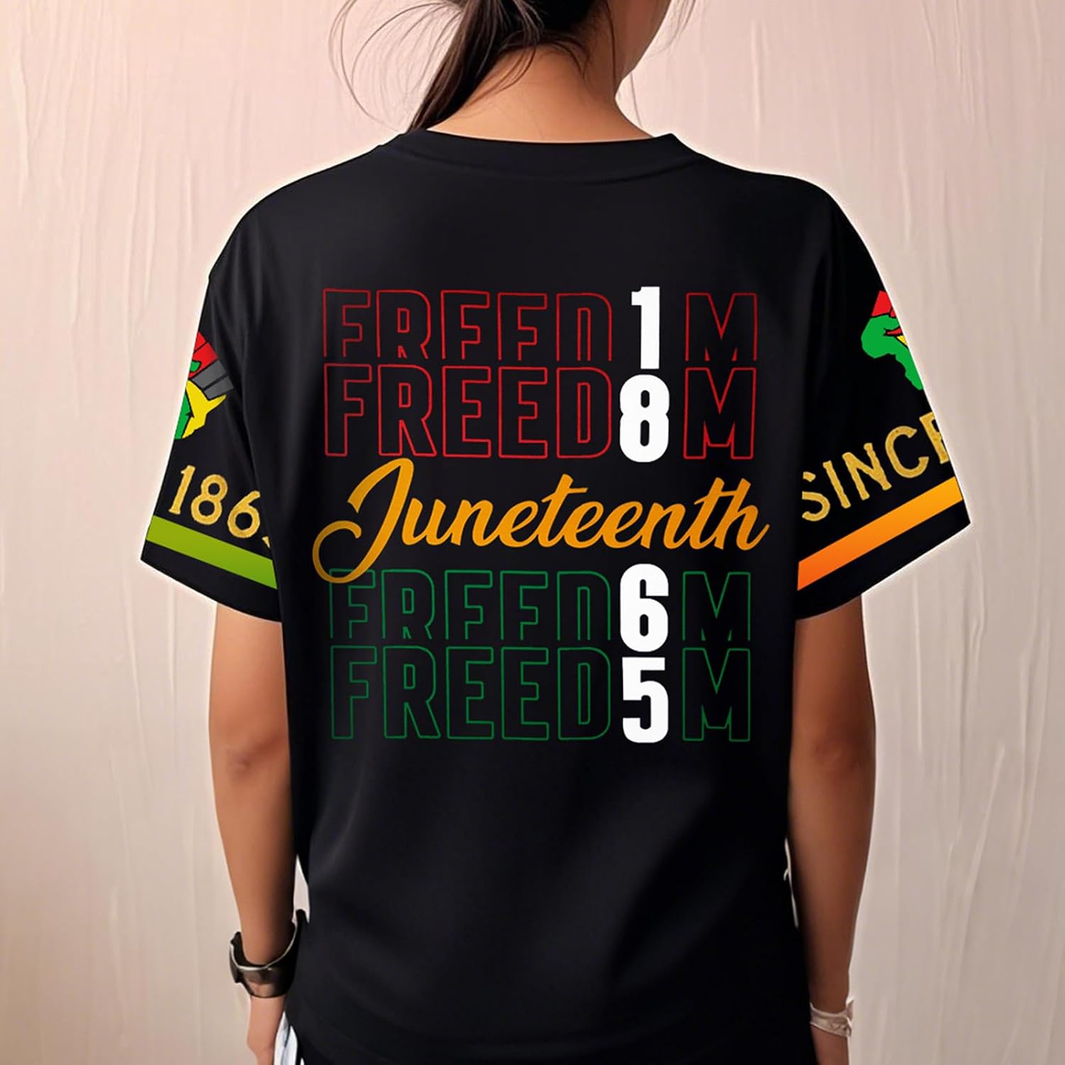 Juneteenth Shirts Women Black Independence Day Graphic T-Shirt Celebrate 1865 Freedom Tee Short Sleeve Tops
