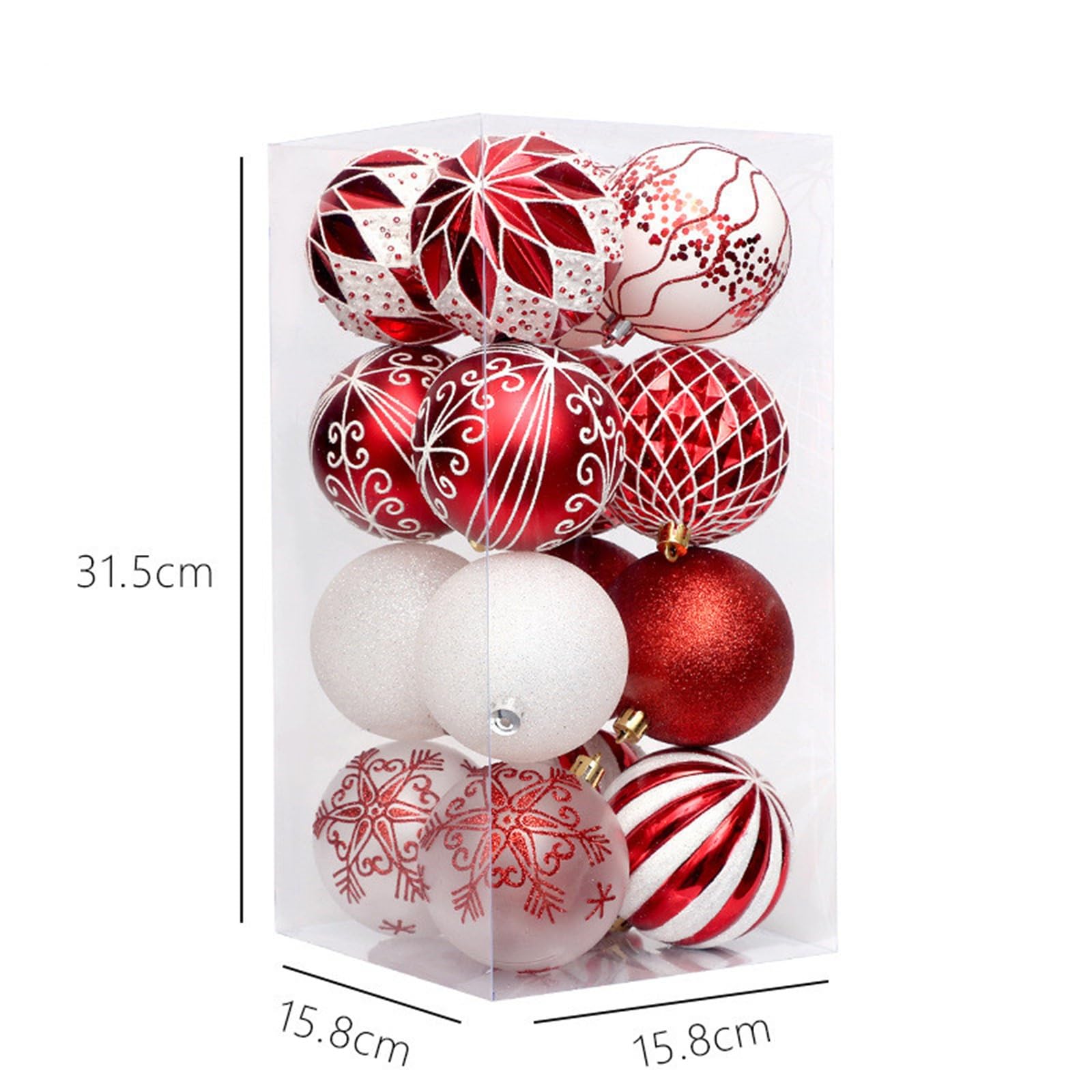 Palline di Natale Decorazioni natalizie Set di decorazioni pendenti con palline di Natale dipinte da 16 pezzi per Albero di Natale, Festa, Matrimonio