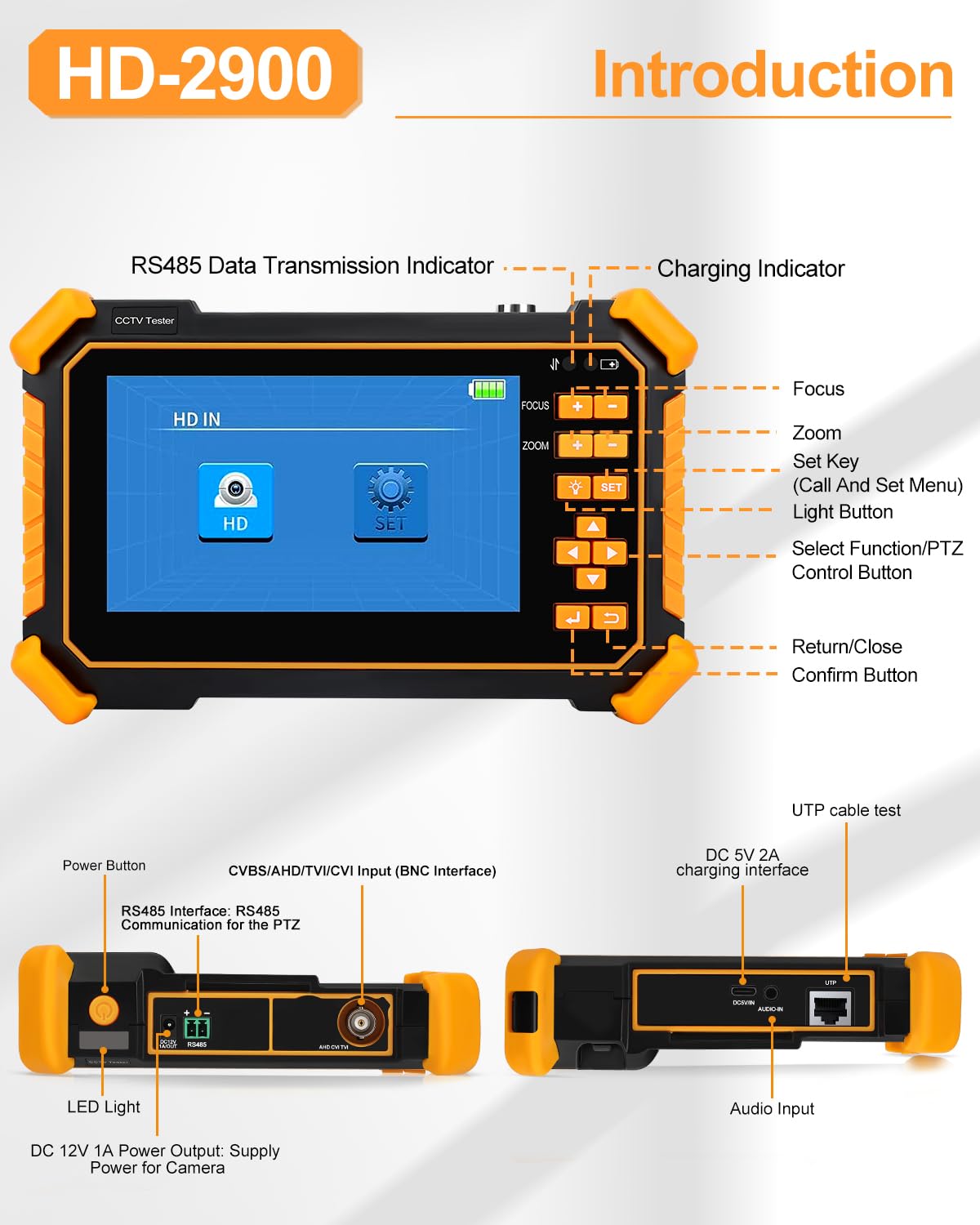 防犯カメラ　SEC-LCDTF-4INCH Amazon.com : [New] WSDCAM 4-in-1 HD CCTV Tester Monitor Auto HD