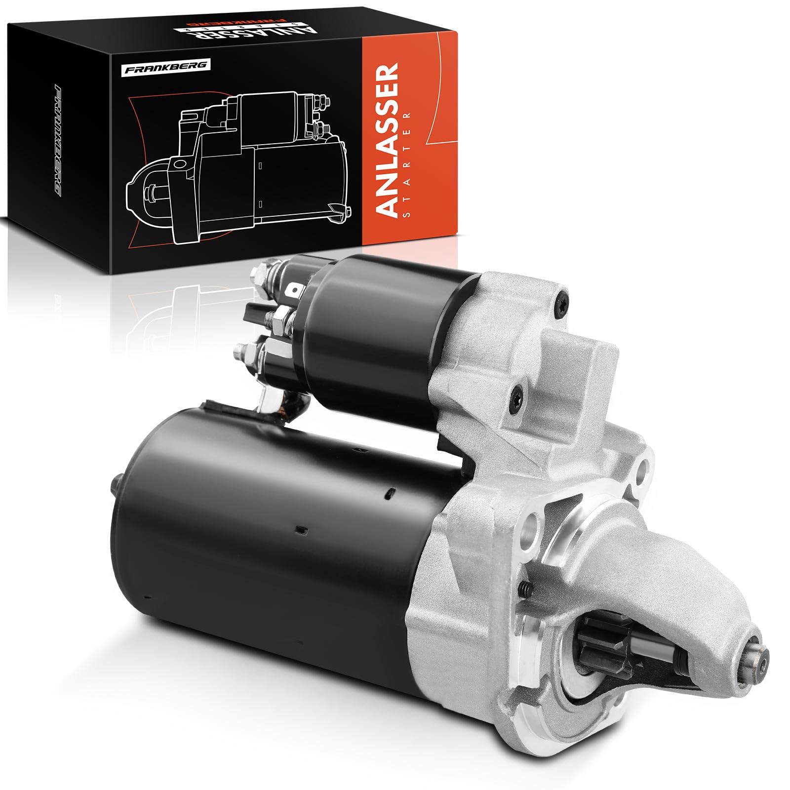 Frankberg Anlasser Starter Anlasser Auto Benzin 1,4 KW/12 V/9 Zähnezahl Kompatibel mit 3er Cabriolet E30 1.8L 3er Compact E36 3er E30 5er E34 Replace# 11660,17236