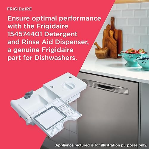 Miniatura 4 de Frigidaire 154574401 - Dispensador de detergente y enjuague para lavavajillas, color blanco