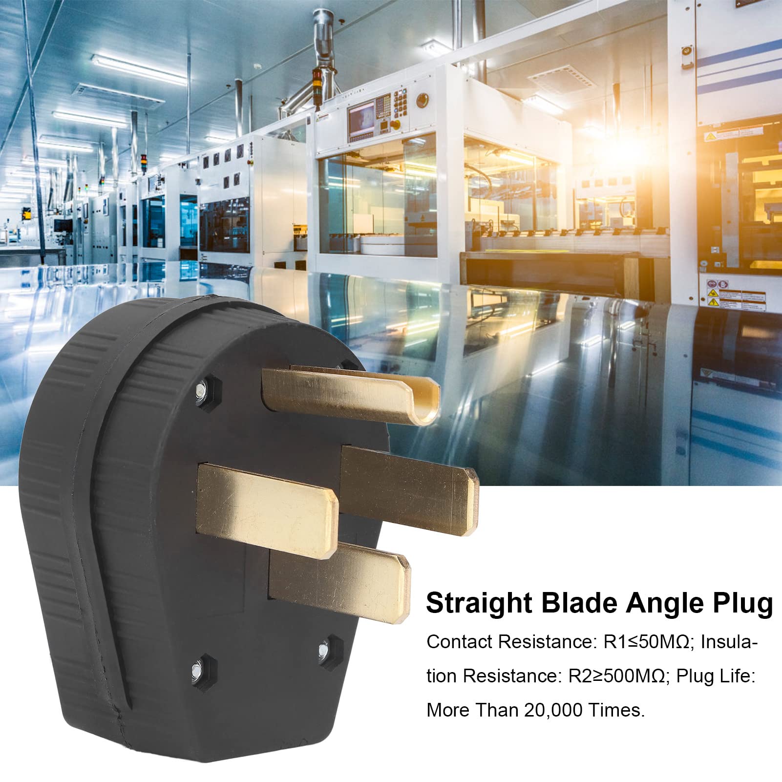 LAMA DIRITTA GRADO Industriale NEMA 14-50p 125 V 50 A Quattro Fori Spina USA @ EUR 14,29 - Foto 4