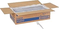 Dixie Heavy-Weight Clear Plastic Forks 7-1/8" Full-Size FH017, 1000 Count Case - Strong for Steak & Chicken by Georgia-Pacific