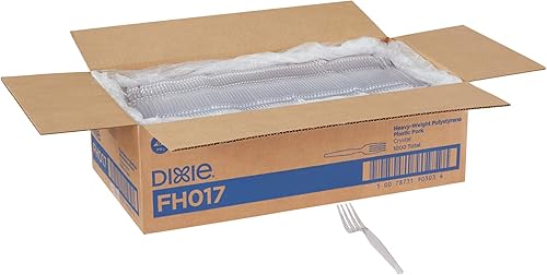 Dixie 7.13" Heavy-Weight Polystyrene Plastic Fork by GP PRO (Georgia-Pacific), Clear, FH017 , Case of 1,000