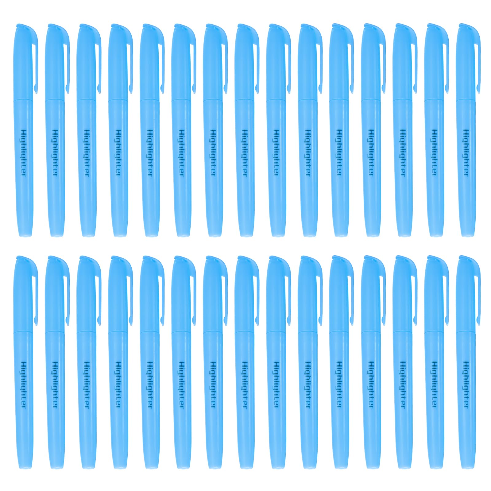 PATIKIL Blue Highlighter, 30 Pack No Bleeds Highlighters Pens Neon Clear View Bright Quick Dry Pocket Marker Pen Sticks Chisel Tip Cute for Books Office Adults