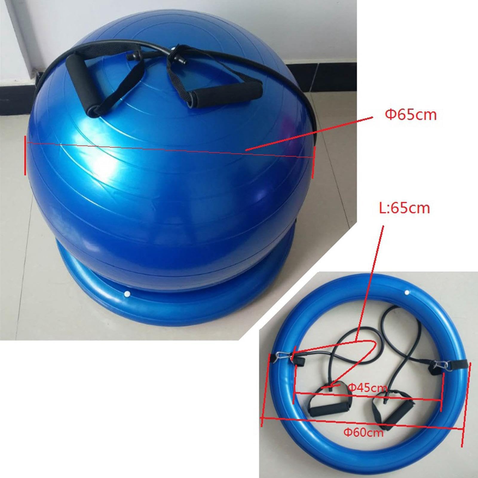 Base portapalla Yoga, Anello di stabilità, 65 cm, 75 cm, Gonfiabile, Resistente, Antiscivolo, Supporto per Palla da Esercizio, Base portapalla per Esercizi, Anello di