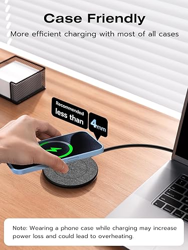 Miniatura 6 de NewQ Cargador inalámbrico, almohadilla de carga inalámbrica máxima de 15 W para iPhone 17 16 15 14 13 12 11 MiniSEProMaxPlus, Samsung Galaxy