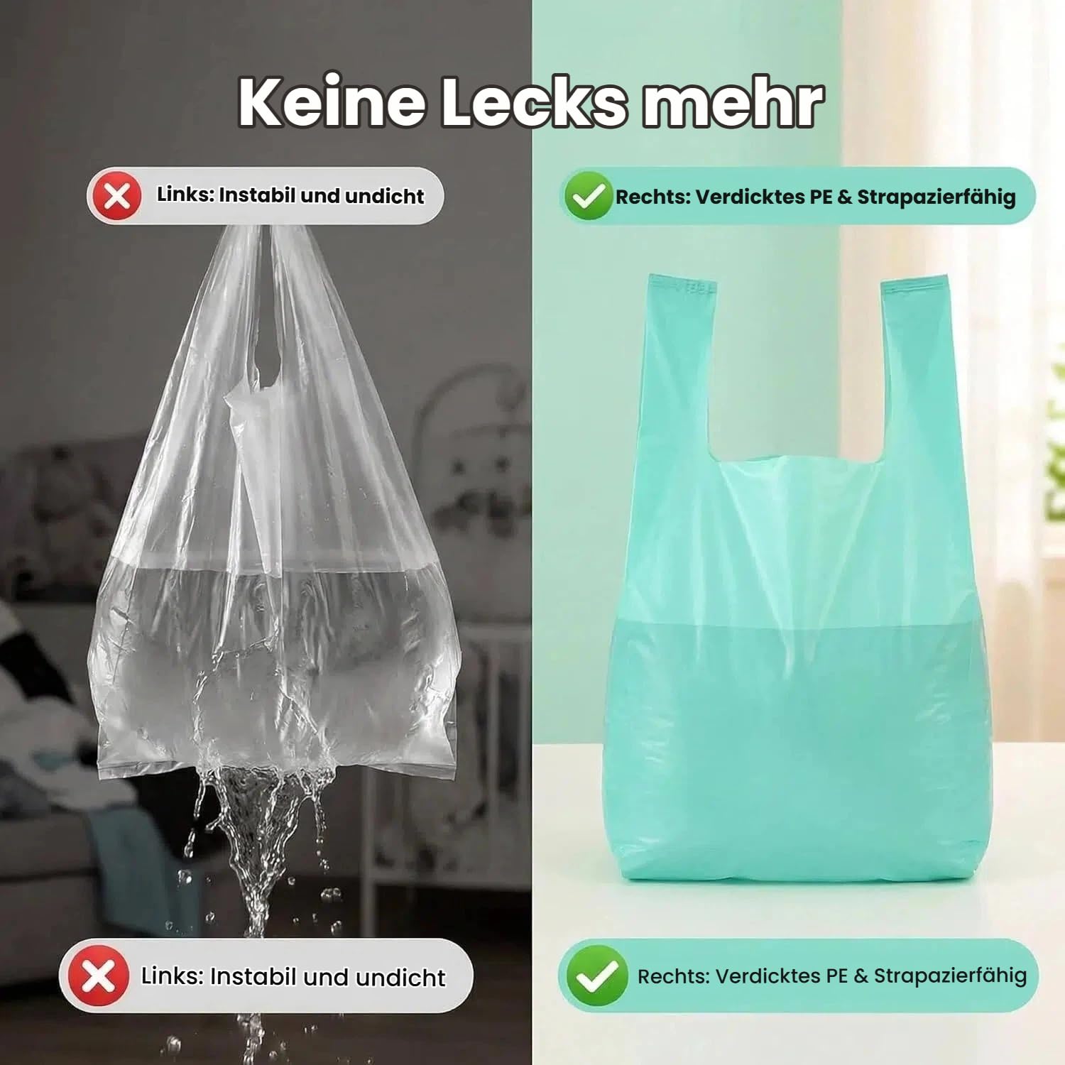 8er Pack Windelsack Nachfüllrollen | Kompatibel mit Korbell 16L Windeleimer | 10m Endlosrolle mit Geruchsstopp & antibakteriellem Schutz | Reißfest & auslaufsicher für hygienische Windelentsorgung