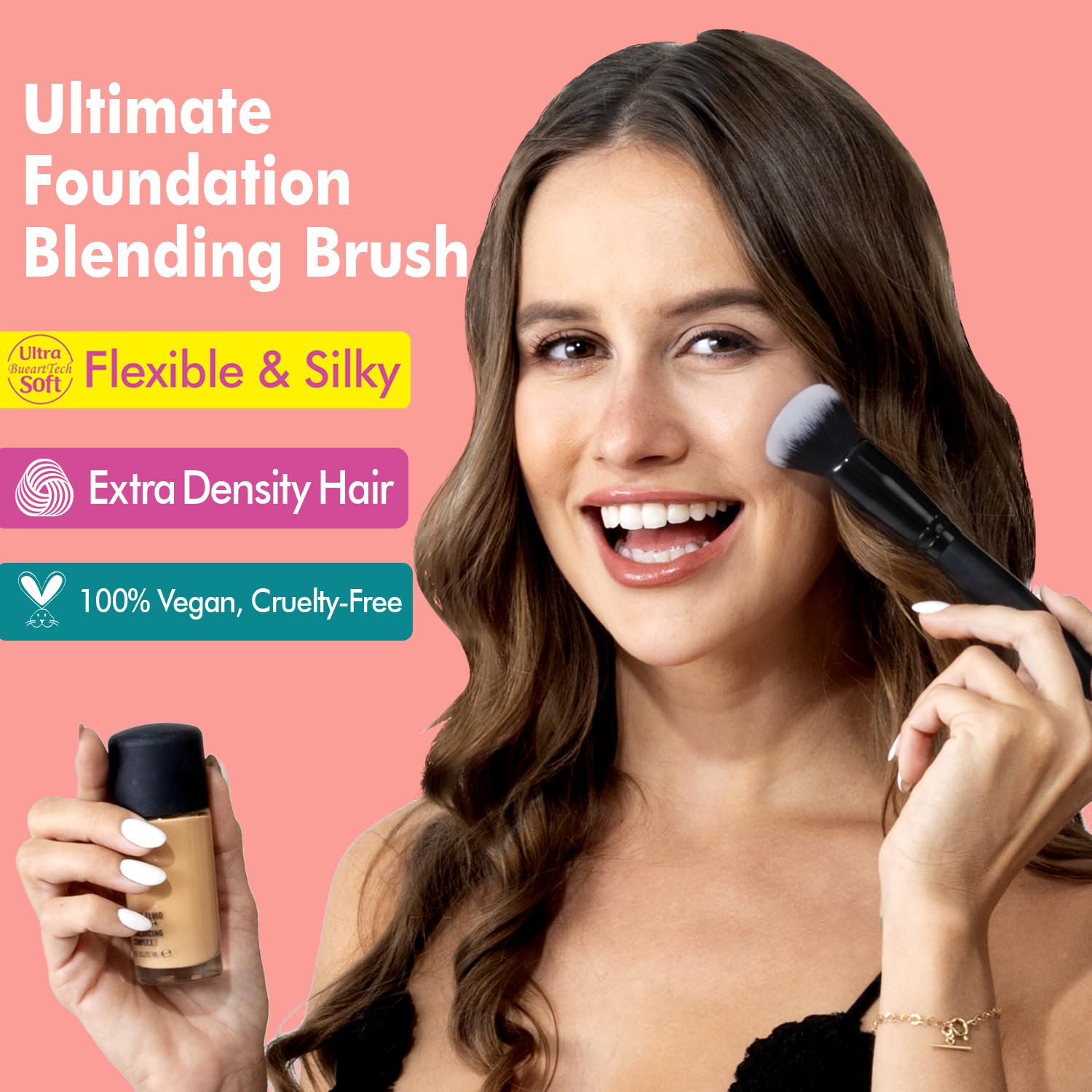 M9 Ultimate Blending mit schräg abgerundetem flüssigem Foundation-Pinsel