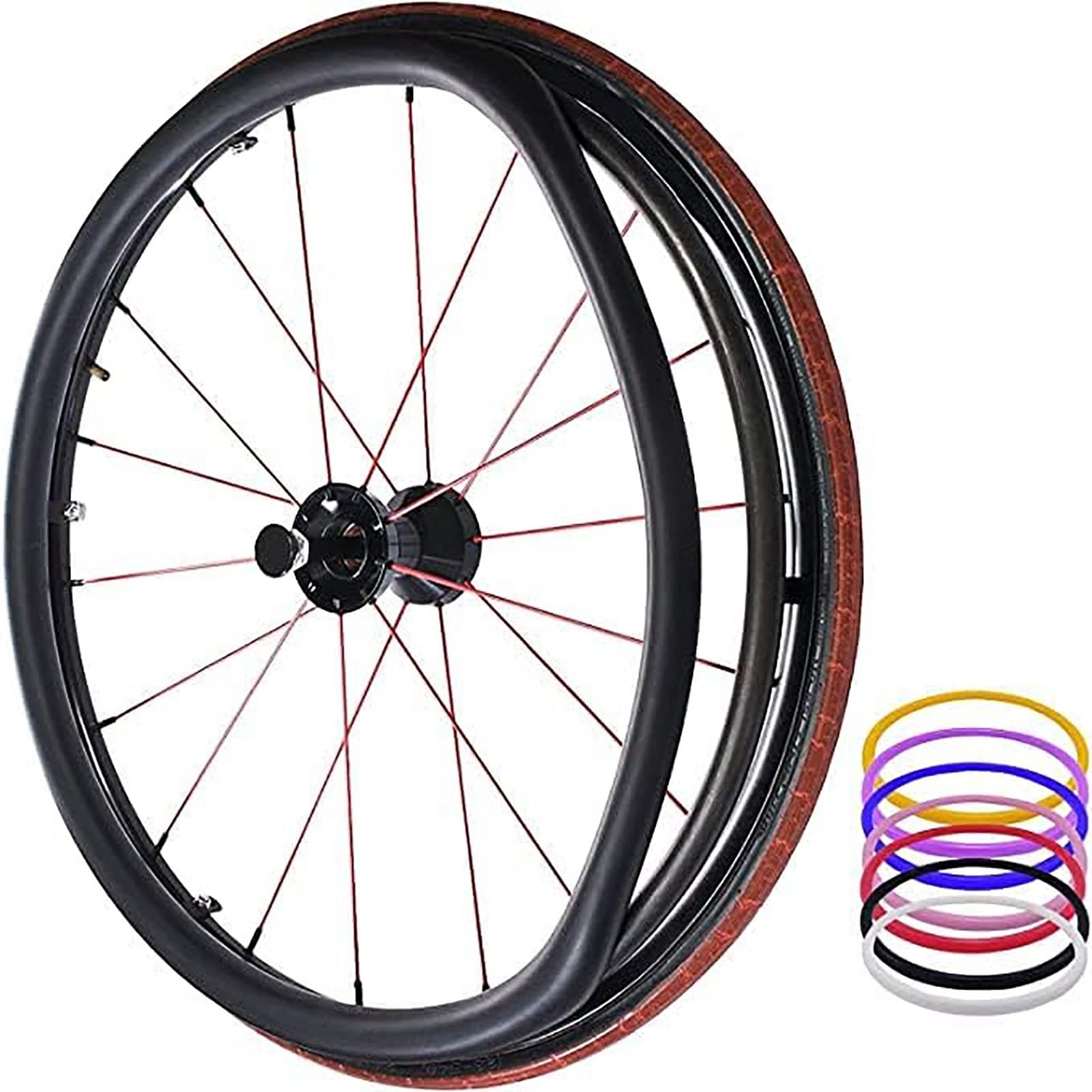 1 par de fundas para aros de silla de ruedas, cubiertas antideslizantes de silicona para aros de empuje de silla de ruedas de 22/24 pulgadas, para cubierta de rueda trasera de silla de ruedas ( Color