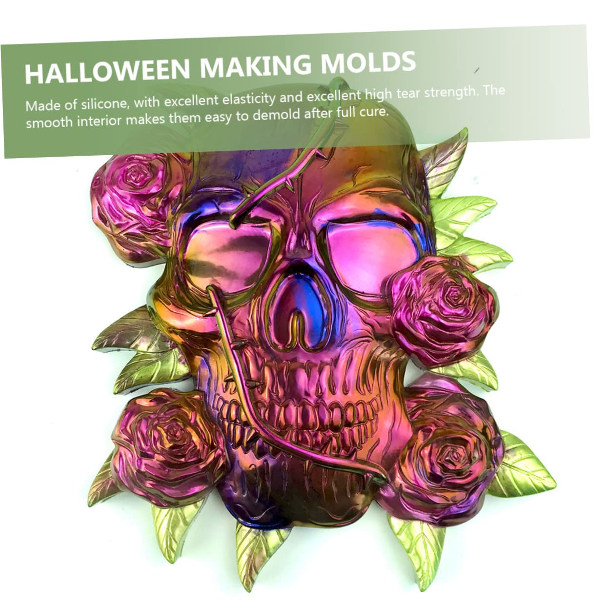 TEHAUX 5pezzi Stampo Silicone Skull Per Decorazioni Halloween Silicone Flessibile e Riutilizzabile Creazione Facile Di Ornamenti e Ghiaccio