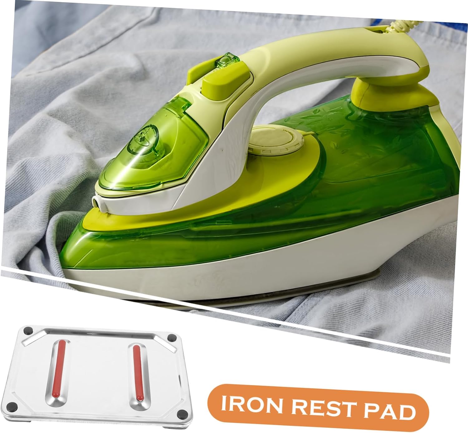 Stainless Steel Tabletop Ironing Pad Heat-Resistant Insulated Protective Mat with Non-Slip Cushion for Steam Irons Iron Rest Base Compatible with Multiple Models
