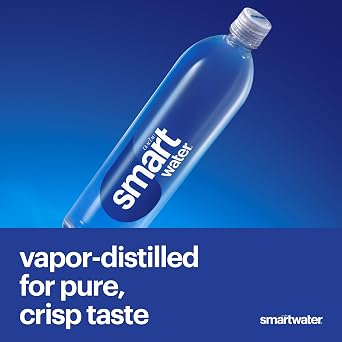 smartwater vapor distilled premium water bottles, 16.9 fl oz, 6 Pack