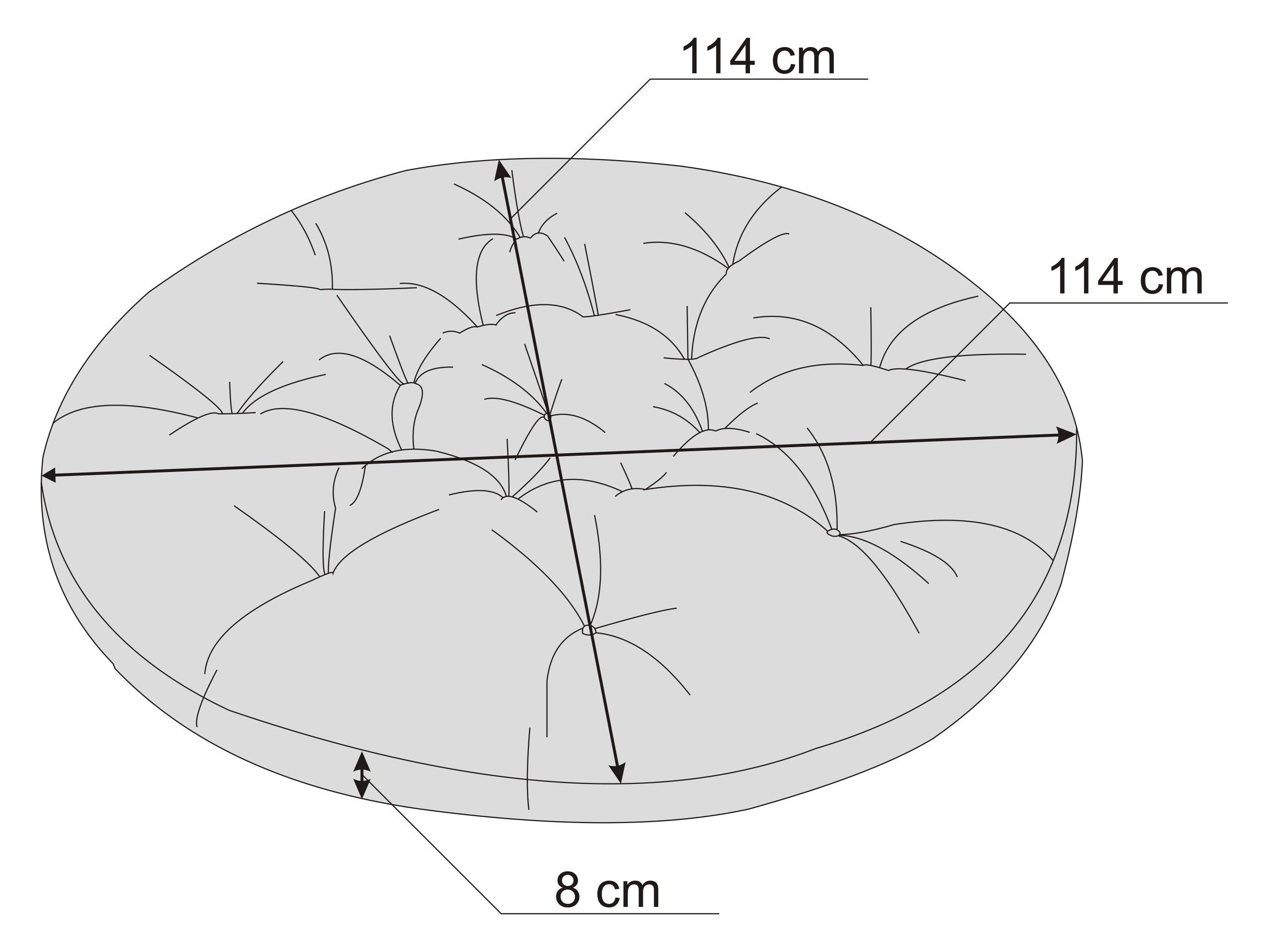 Imbottitura per poltrona Papasan, cuscino di ricambio, diametro 114 cm, cuscino imbottito, made in EU, motivo: erba verde