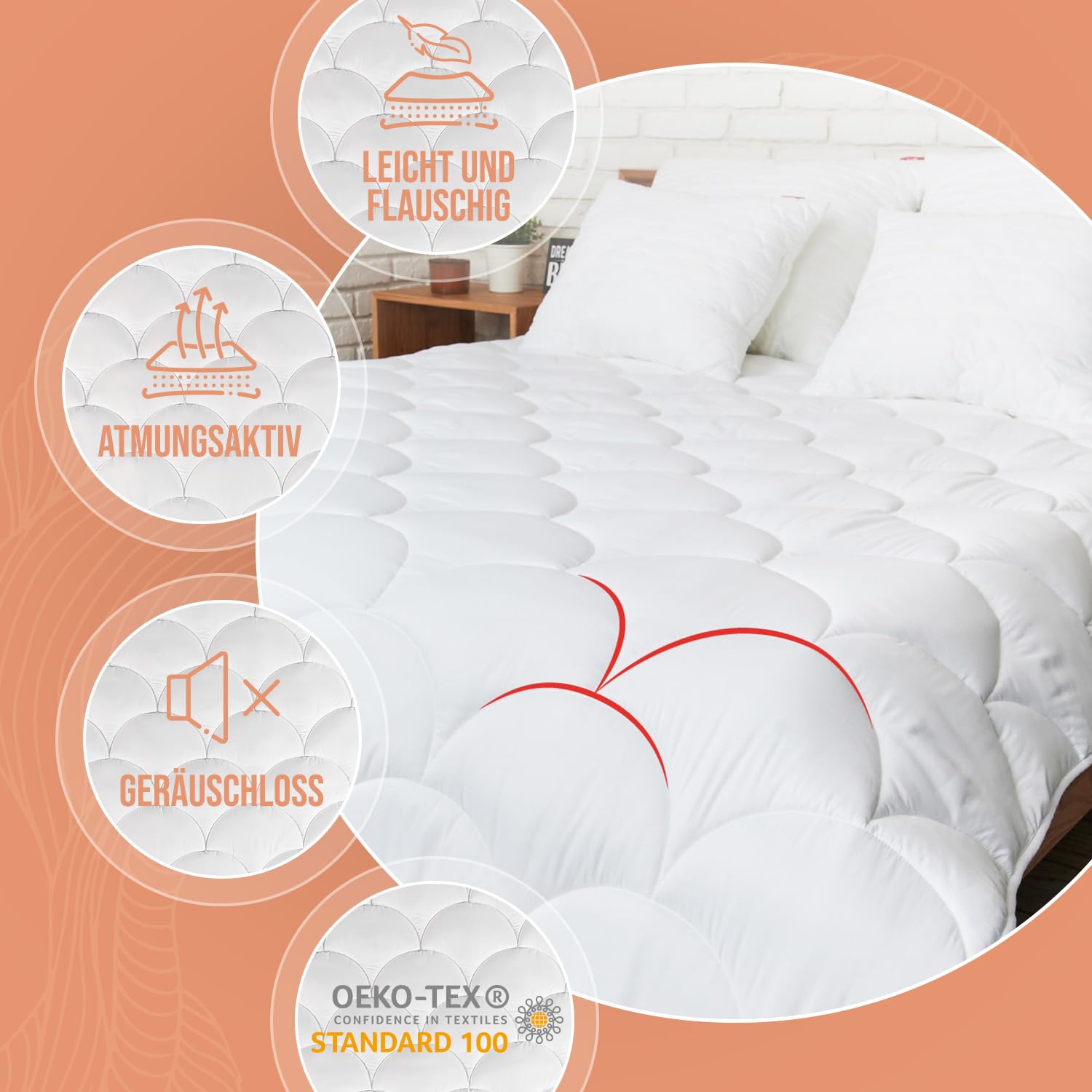 Softimi Premium Dekbed 200 x 200 cm Steppdeken Microvezel Hypoallergeen Antiallergisch - Universele Deken voor Zomer en Winter - Wasbaar - Oeko TEX Gecertificeerd (Heeljaarsdeken, 200 x 200 cm