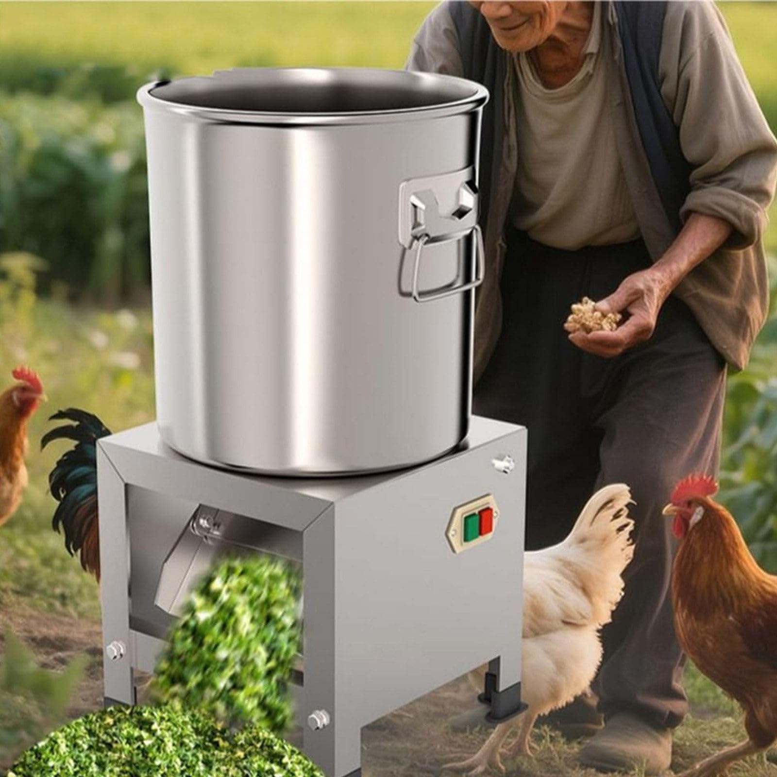 Picadora Eléctrica De Verduras, 1800 W De Alta Potencia, 3500 RPM De Corte Rápido, Procesador De Alimentos Eficiente para Cocinar En Casa Y Uso En La Granja