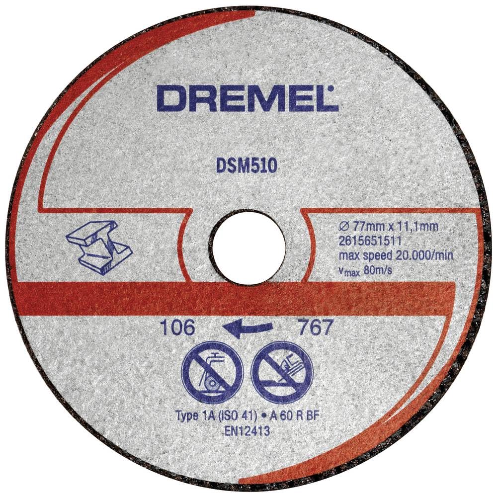Dremel DSM20 Kompakt Testere ile Uyumlu Metal ve Plastik Kesme Diski (DSM510) 3'lü