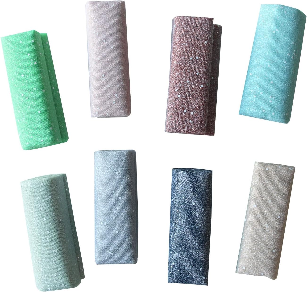 8 Colors Glitter Tulle 6 Inch by 9 Yards Sparkle Fabric Ribbon for Christmas Gift Wrapping DIY Tutu Skirt Sewing Bow Wedding Decorations Craft Supplies（Green）