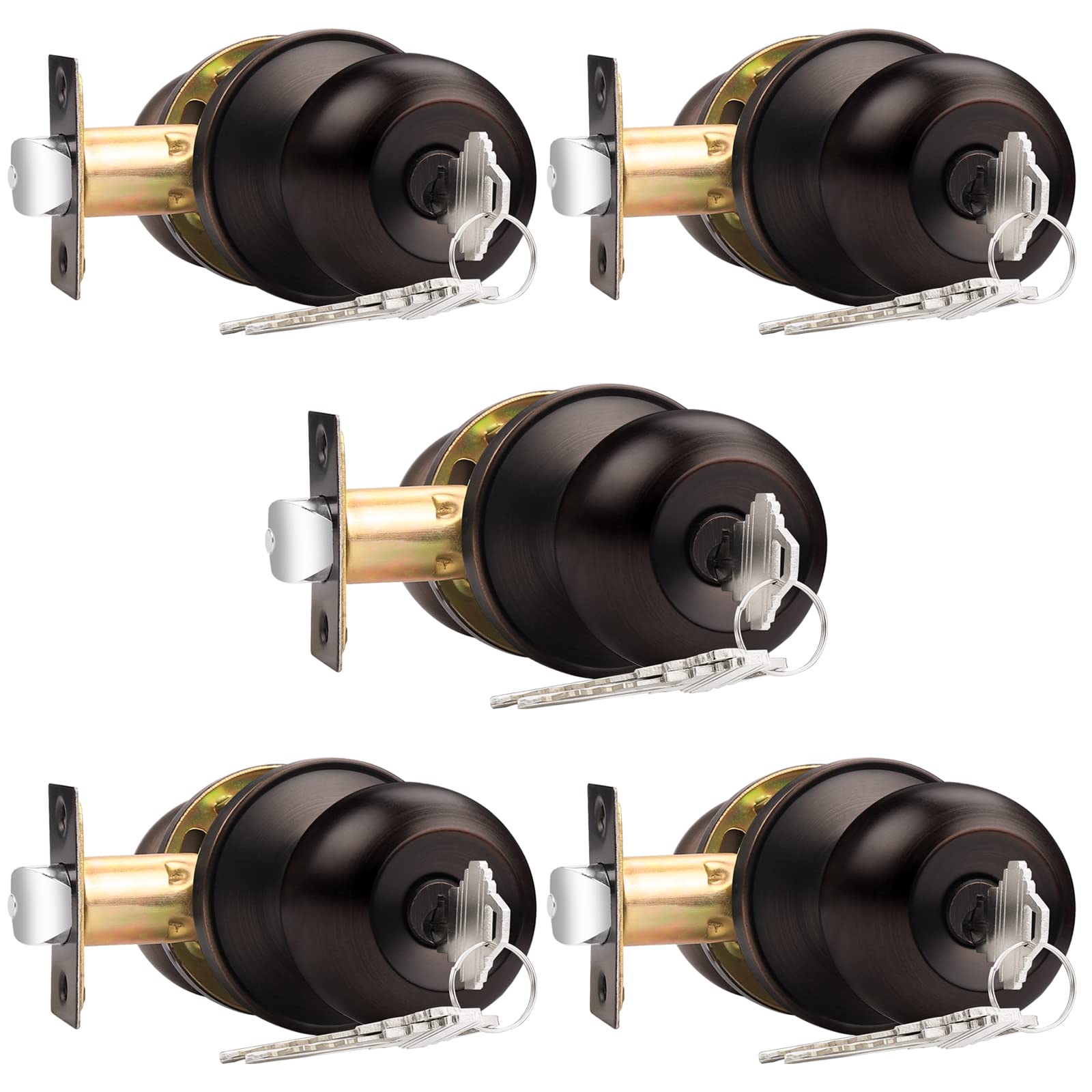 Brushed Nickel Keyed Alike Door Knobs - 10 Pack -14