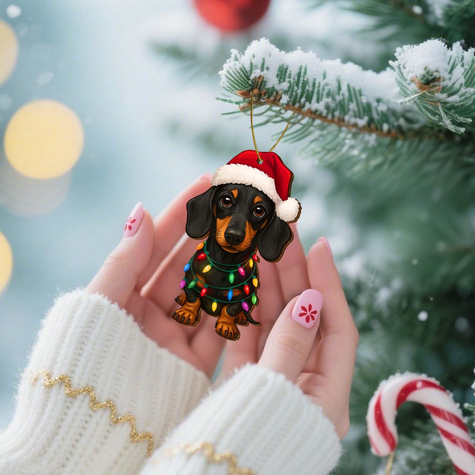 Cute Animal Christmas Ornaments - Wooden Hanging Decorations -3 Cute Animal Christmas Ornaments - Wooden Hanging Decorations -3