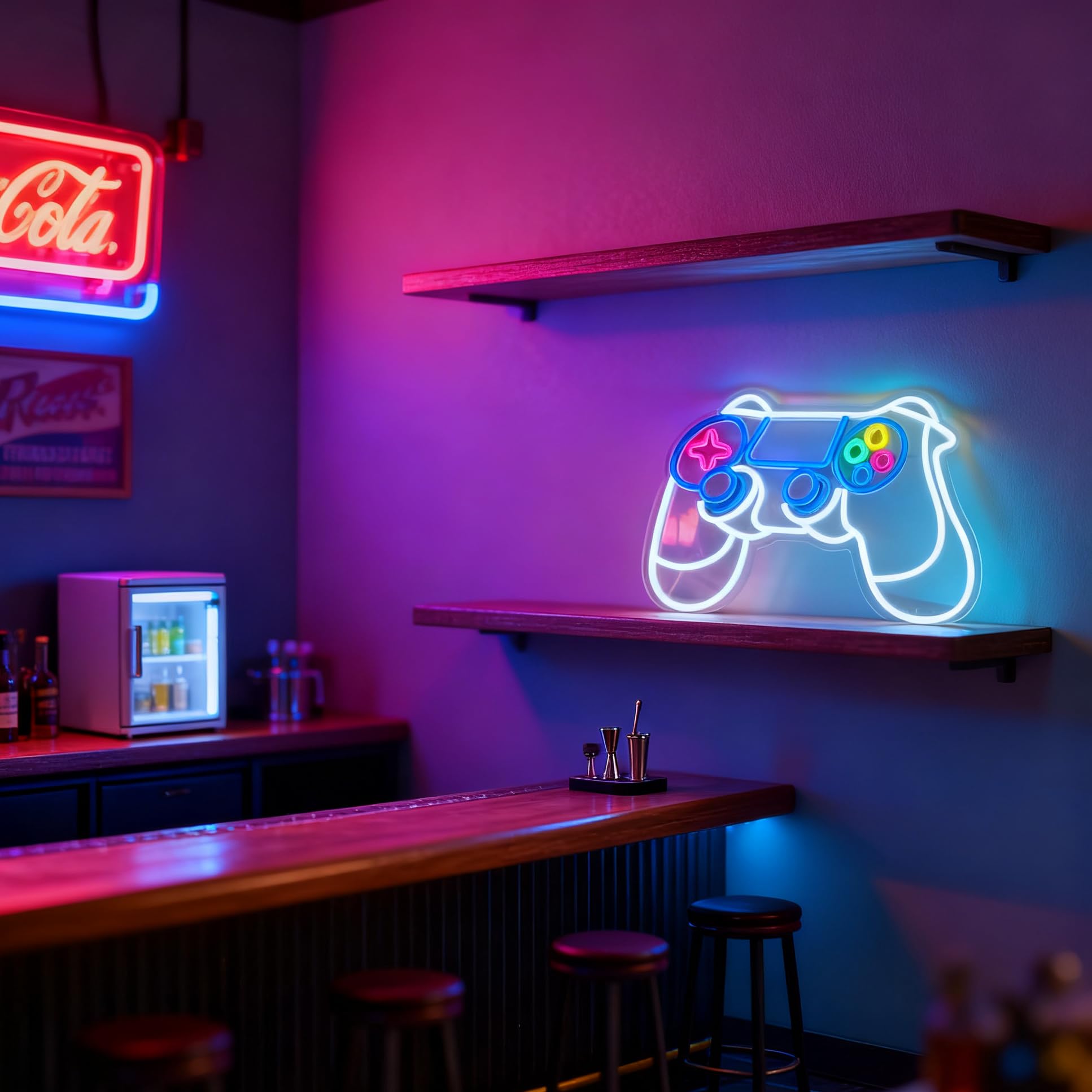 Cartello al neon con controller di gioco, luce al neon decorativa alimentata tramite USB, per sala da gioco, adolescenti, ragazzi, ragazze, camera da letto, soggiorno, tavolo da parete, decorazione a