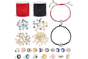 PH PandaHall 122pcs Evil Eye Beads Bracelet Making Kit