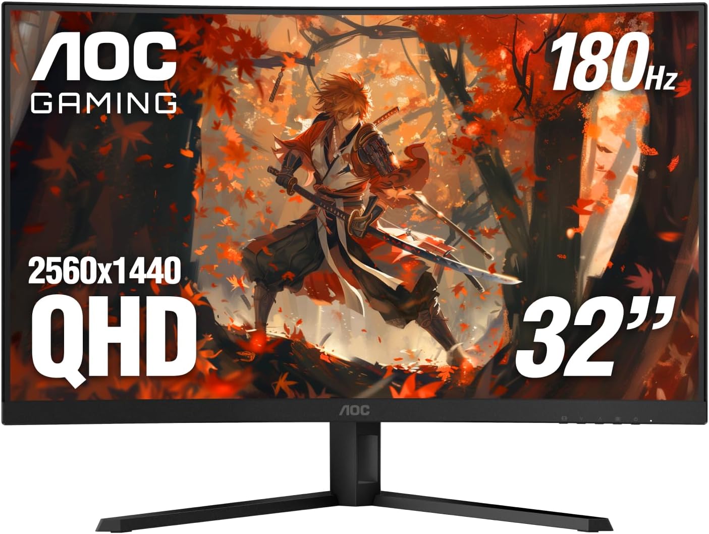 CQ32G4VE 32" Curved Frameless Gaming Monitor 2K QHD, 1500R Curved VA, 180Hz, 0.5ms Response Time, 2X Display Port, 2X HDMI, Gaming Console Compatible, 3-Year Zero Dead Pixel Guarantee