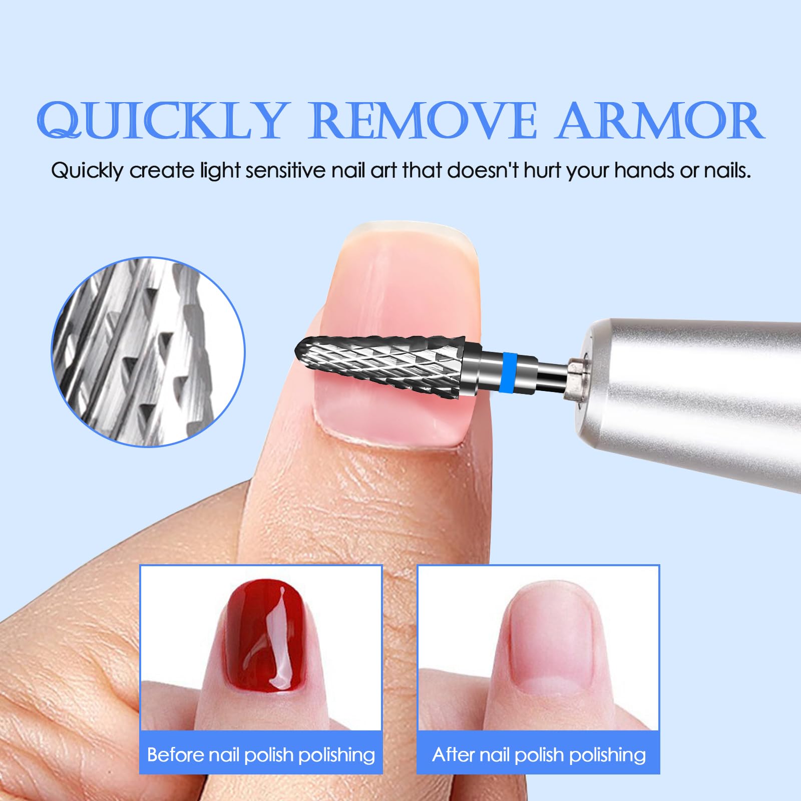 4 punte per fresa per unghie, 2,35 mm, universali, per manicure, pedicure, tagliaunghie, per rimuovere le unghie in gel, per cuticole