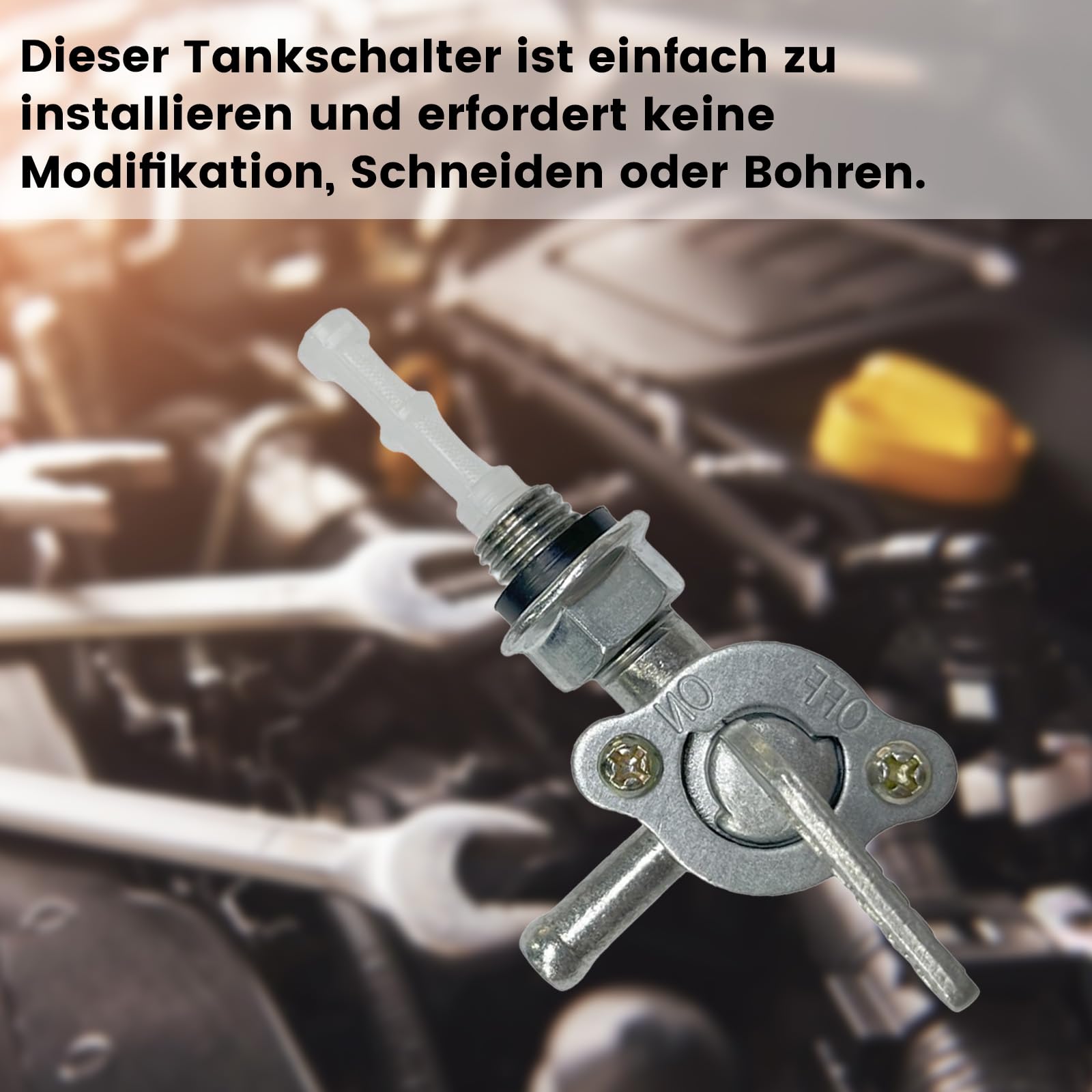 4 Stück Benzinhahn, Kraftstoffschalter Mit 8mm Anschluss, Ventilpumpe Petcock Öltankhahn Petcock Ventil M10 X 1,25, Benzinhahn Universal Benzinhahn Stromerzeuger Schalter Benzinhahn Für Generator
