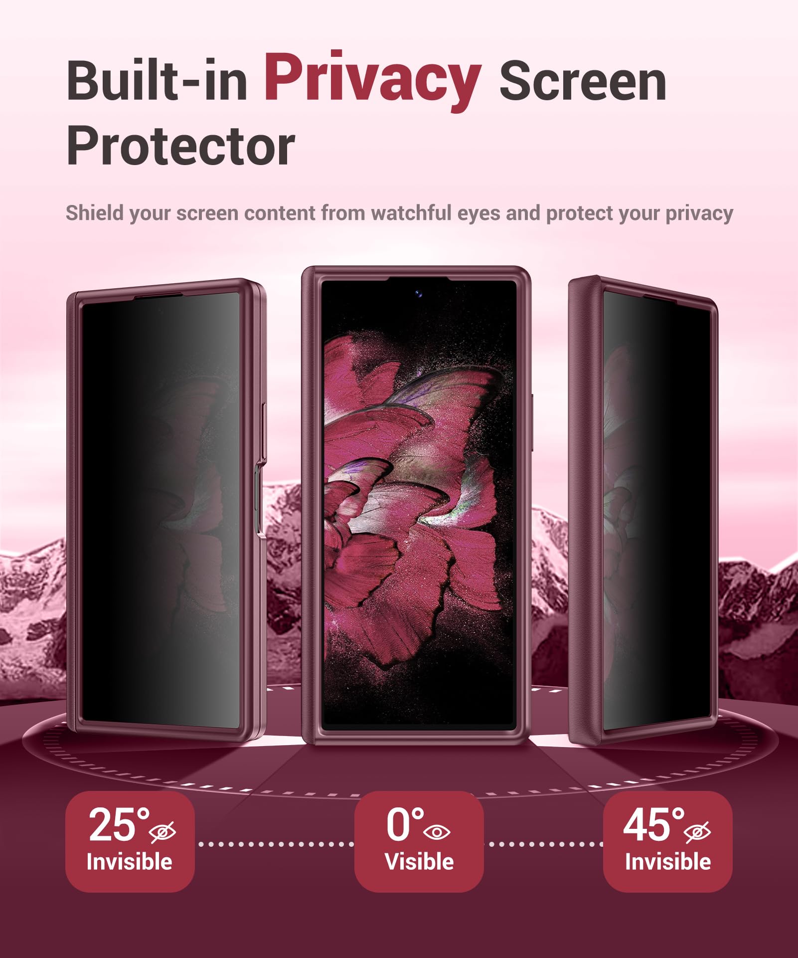 BERFY Custodia per Z Fold 8 Ultra, schermo privacy integrato e cavalletto