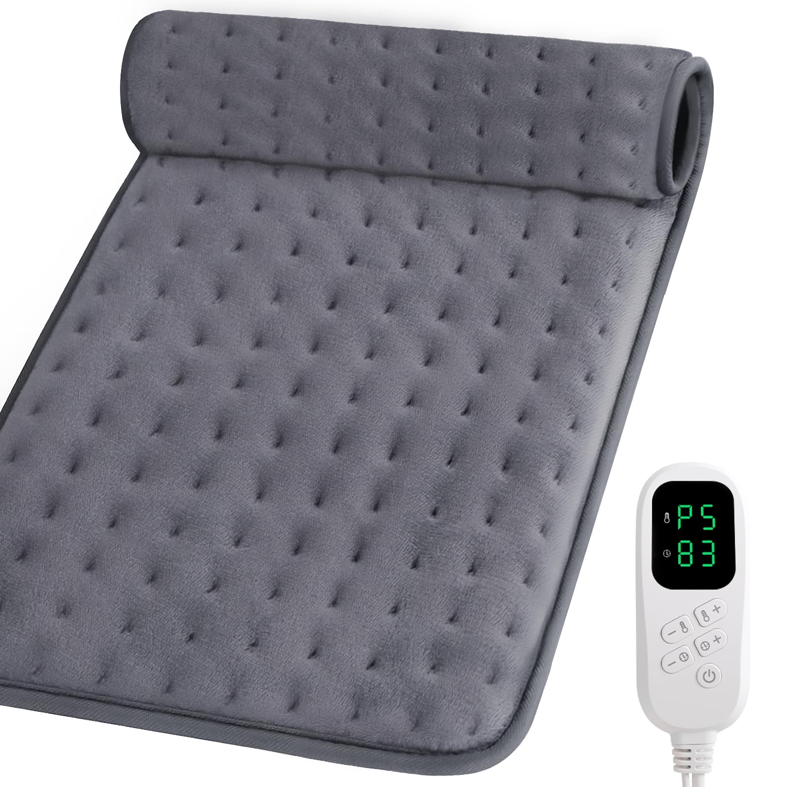 Manta Eléctrica, Almohadilla Térmica Eléctrica para Espalda, Lumbar, Pierna, con Función de Apagado Automático y 6 Niveles de Temperatura, Lavable a Máquina Esterilla Electrica