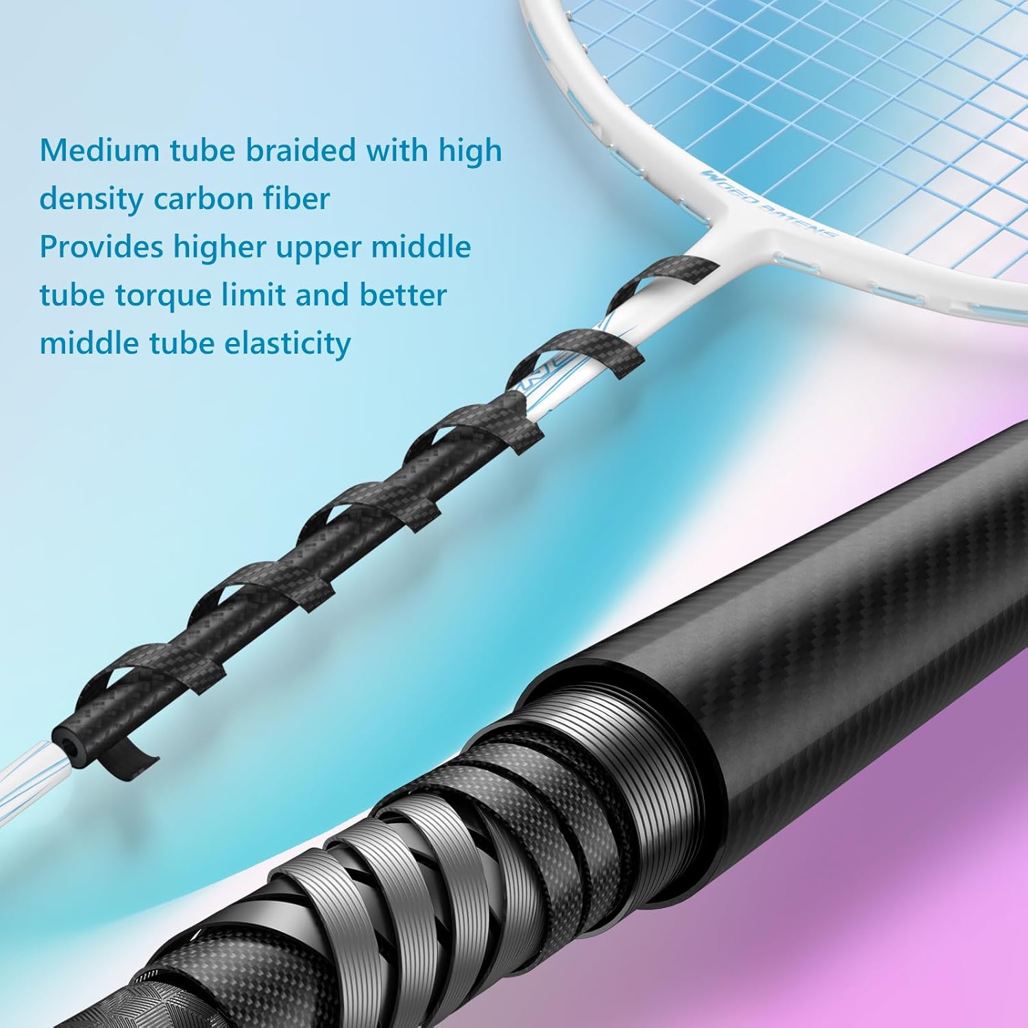 Professional Carbon Fiber Badminton Rackets Badminton Racquet for Backyards Gym