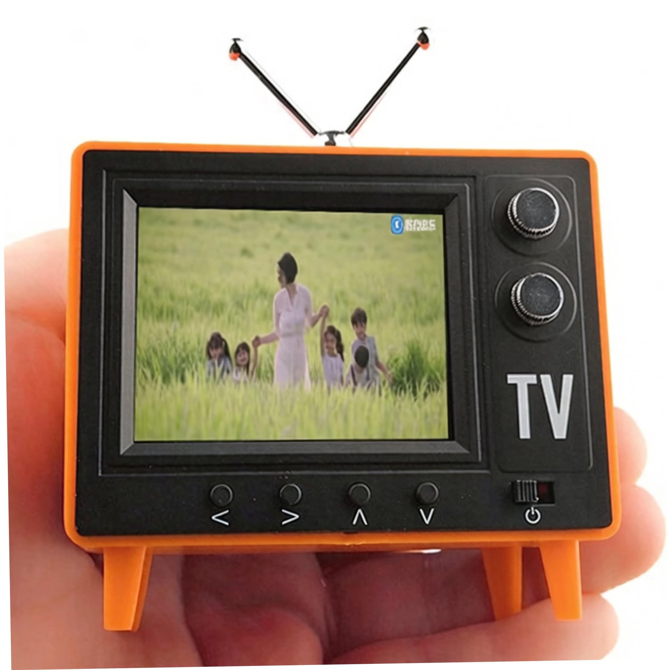 Mini TV retrò, piccola TV portatile vintage con display IPS HD, memoria da 8 GB e ricarica di tipo C per decorazioni in miniatura e per casa ufficio, arancione Mini TV retrò, piccola TV portatile vintage con display IPS HD, memoria da 8 GB e ricarica di tipo C per decorazioni in miniatura e per casa ufficio, arancione