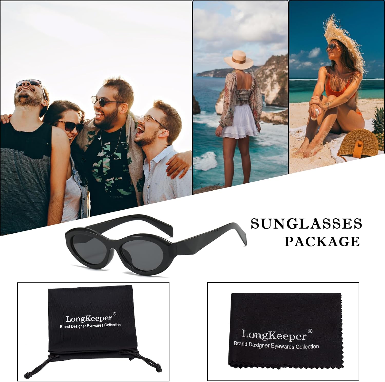 Long Keeper Retro Oval Sunglasses - Women Men Trendy Cat Eye Sunglasses Small Vintage Narrow Sun Glasses UV400 Protection - Image 6