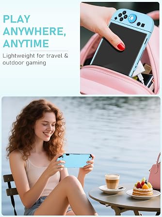 Switch 2 Case for Nintendo Switch 2 2025, Dockable TPU Soft Shell Protective Cover, Blue, Simplicity