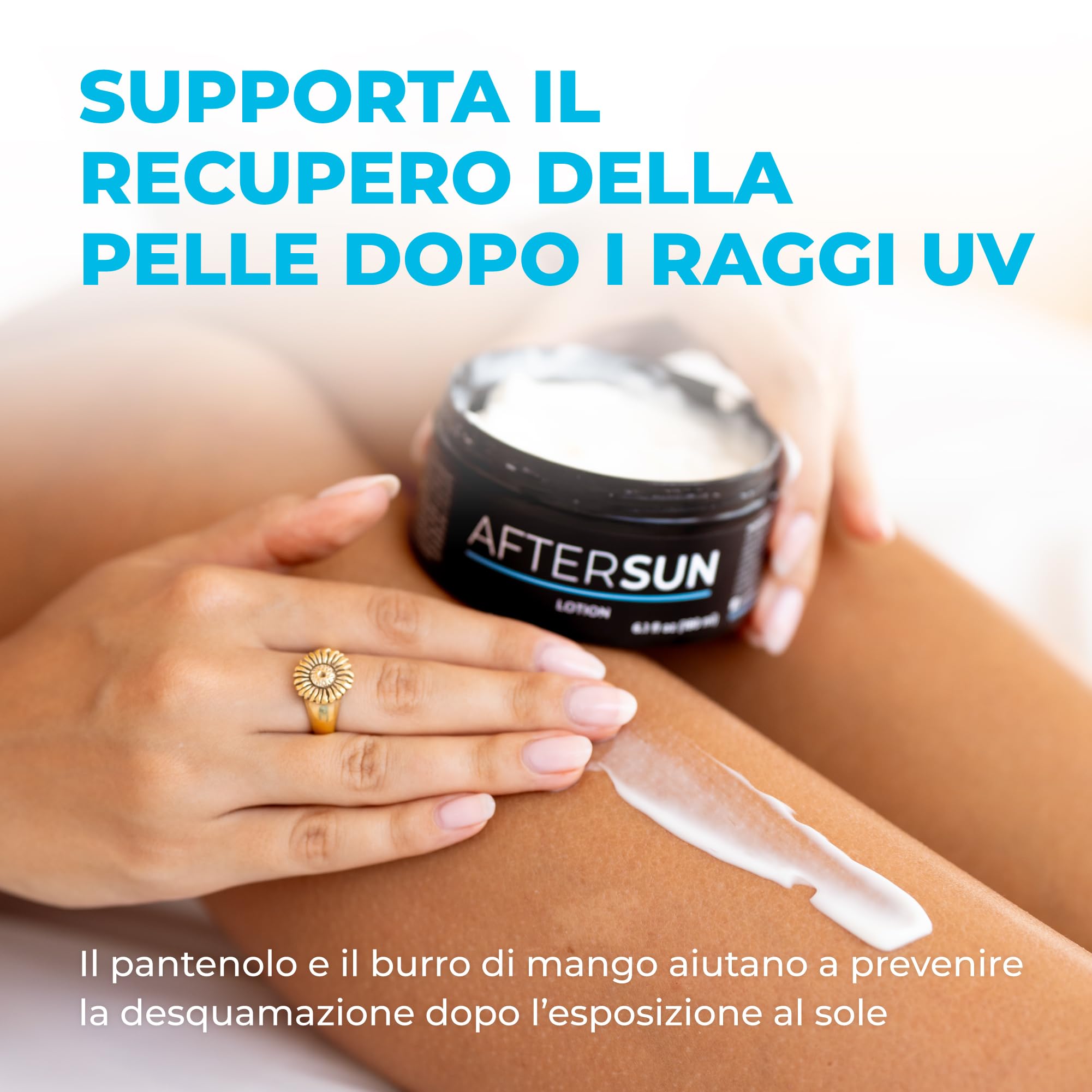 BYROKKO Crema doposole, lozione abbronzante naturale con mentolo, burro di mango e vitamina E, raffredda, idrata e nutre la pelle esposta al sole, vegana, senza parabeni, conservante per abbronzatura