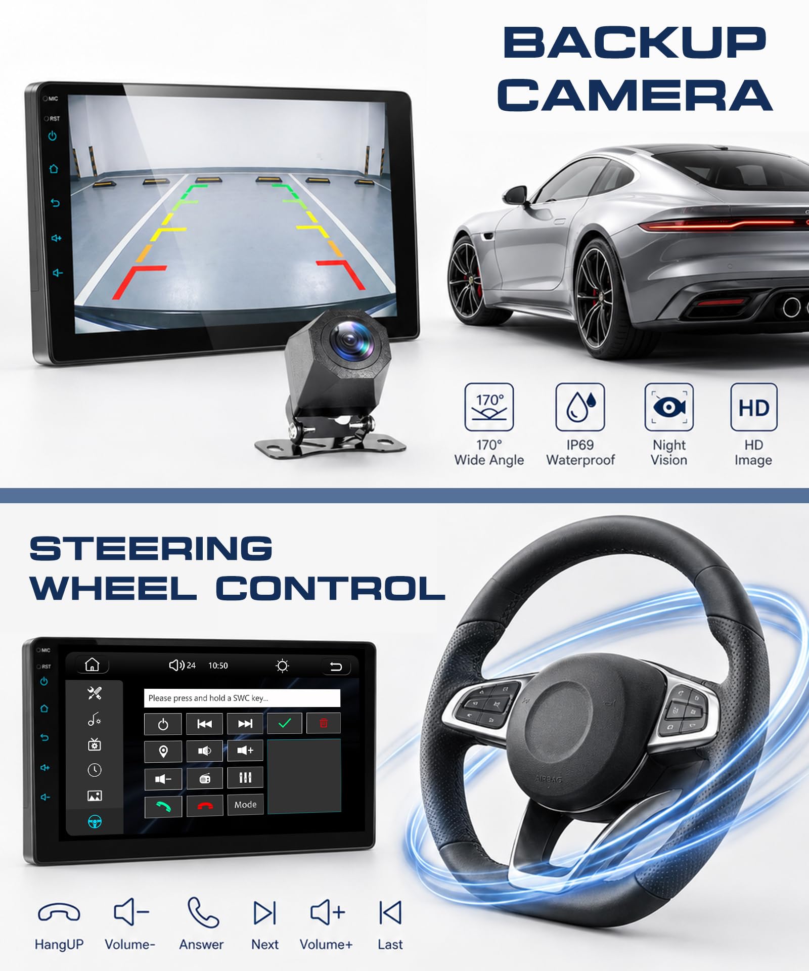 Rimoody Autoradio per Ford Fiesta Mk5 Mk VI 2002-2008 Carplay Wireless, 9 Pollici Touchscreen IPS Radio 2 din con Android Auto, Mirror Link, Bluetooth, FM/RDS, DSP, Comandi al Volante Retrocamera