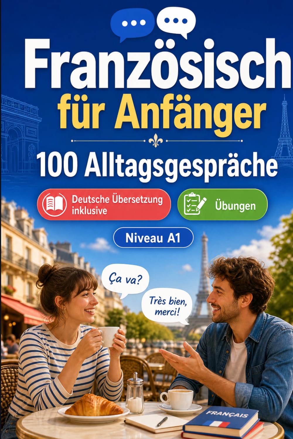 Französisch für Anfänger A1: 100 Alltagsgespräche: Lerne französisch mit 100 zweisprachigen Dialogen, Grüße, Reise, Einkaufen, Arbeit, Übersetzung, ... und Übungen für Studierende und Erwachsene