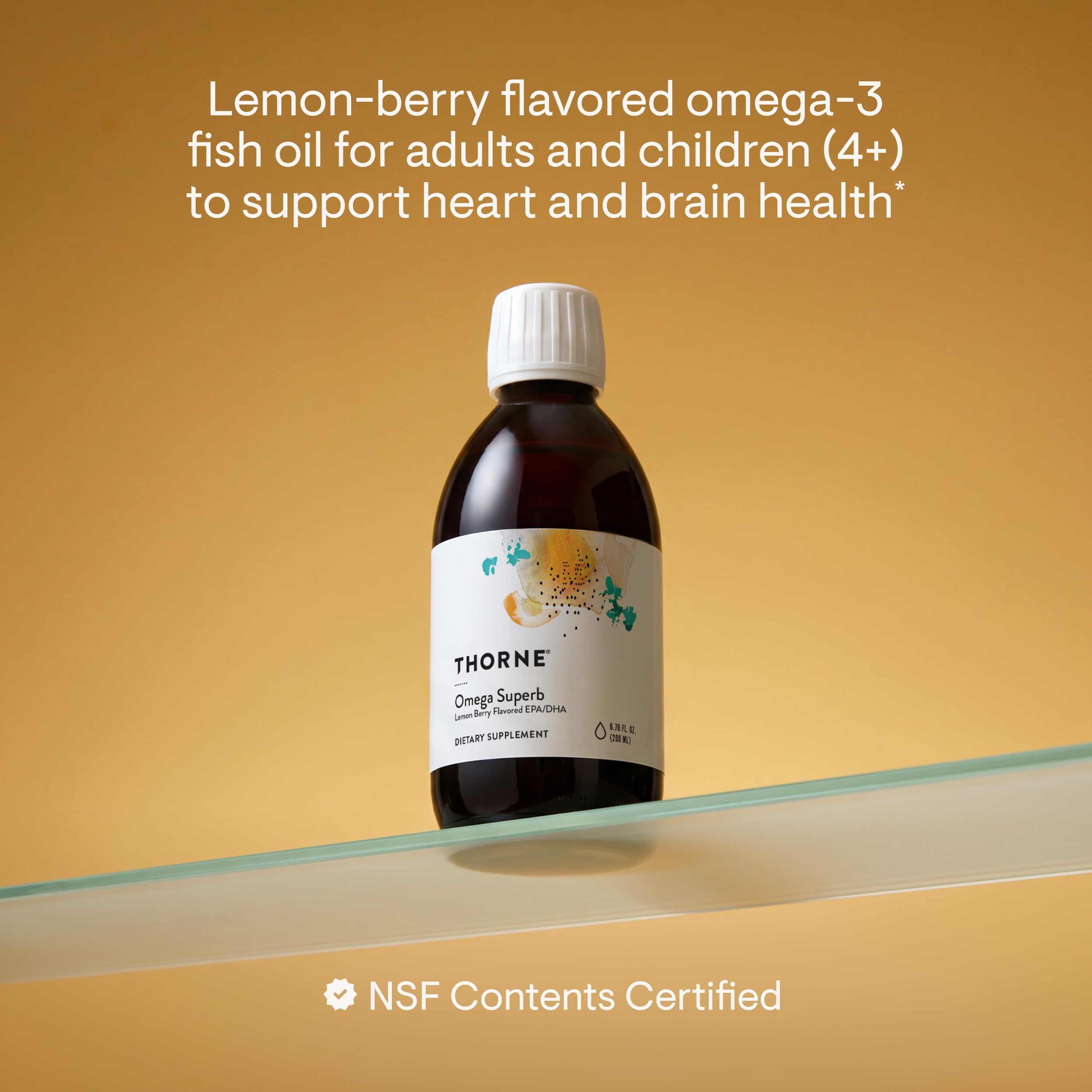 THORNE - Omega Superb - Fish Oil Liquid Supplement with EPA & DHA - Supports Brain, Skin, Joint & Heart Health* - Lemon Berry - Third-Party Certified - Gluten, Dairy & Soy-Free - 40 Servings — Amazon image 2