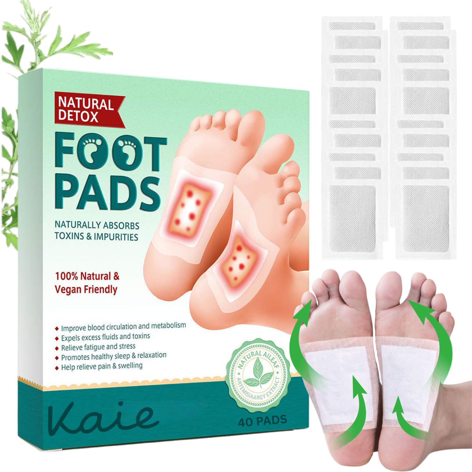 - Herbal Foot Detox Pads for Toxin Removal | Bamboo Vinegar Foot Patches for Feet Cleansing, Sleep Aid & Stress Relief | Overnight Use | Toxin Removal Foot Patch with Acupoint Micro-Massage Technology For Men And Women (40 Pads)