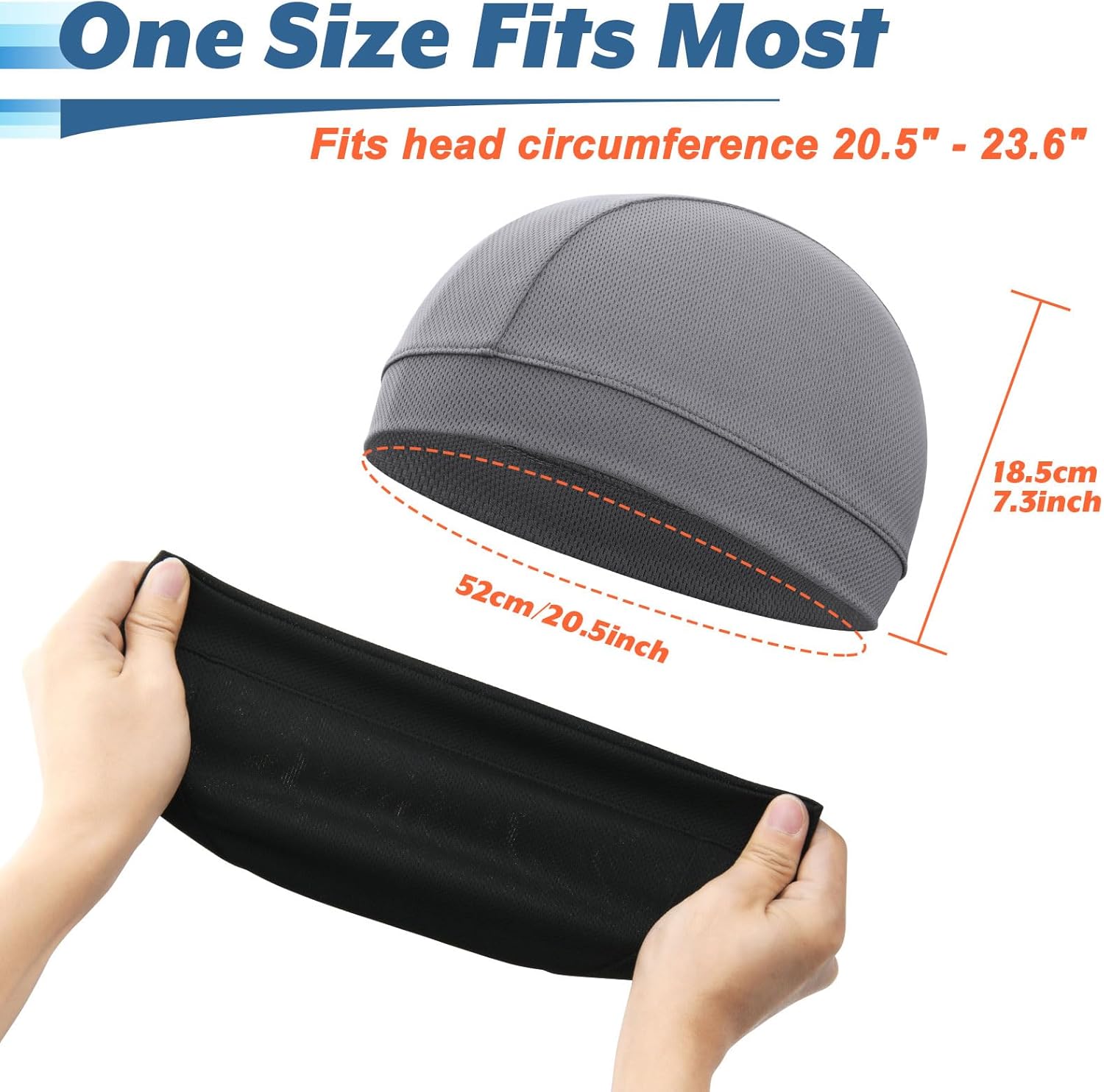 Cosmos 3 Pcs Cooling Skull Cap Helmet Liner Beanie Mesh Cycling Hat Head Wrap Under Helmets Motorcycle Hard Hat for Men Women - Image 2