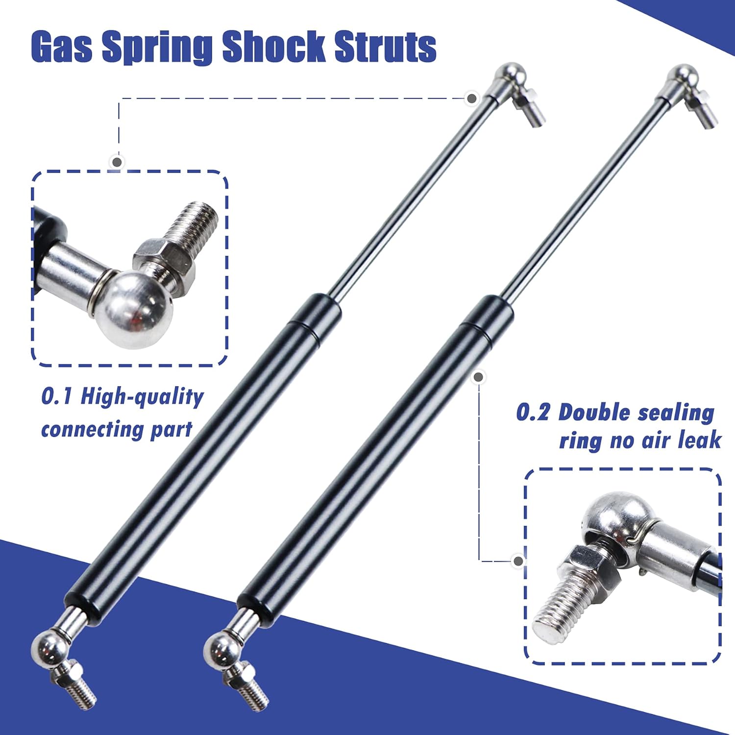 15" 120Lbs/533N Lift Support Gas Spring Struts Shocks Lid Stay for RV Bed Window Tool Box Trap Door Tonneau Cover Floor Hatch or Heavy Duty Equipment