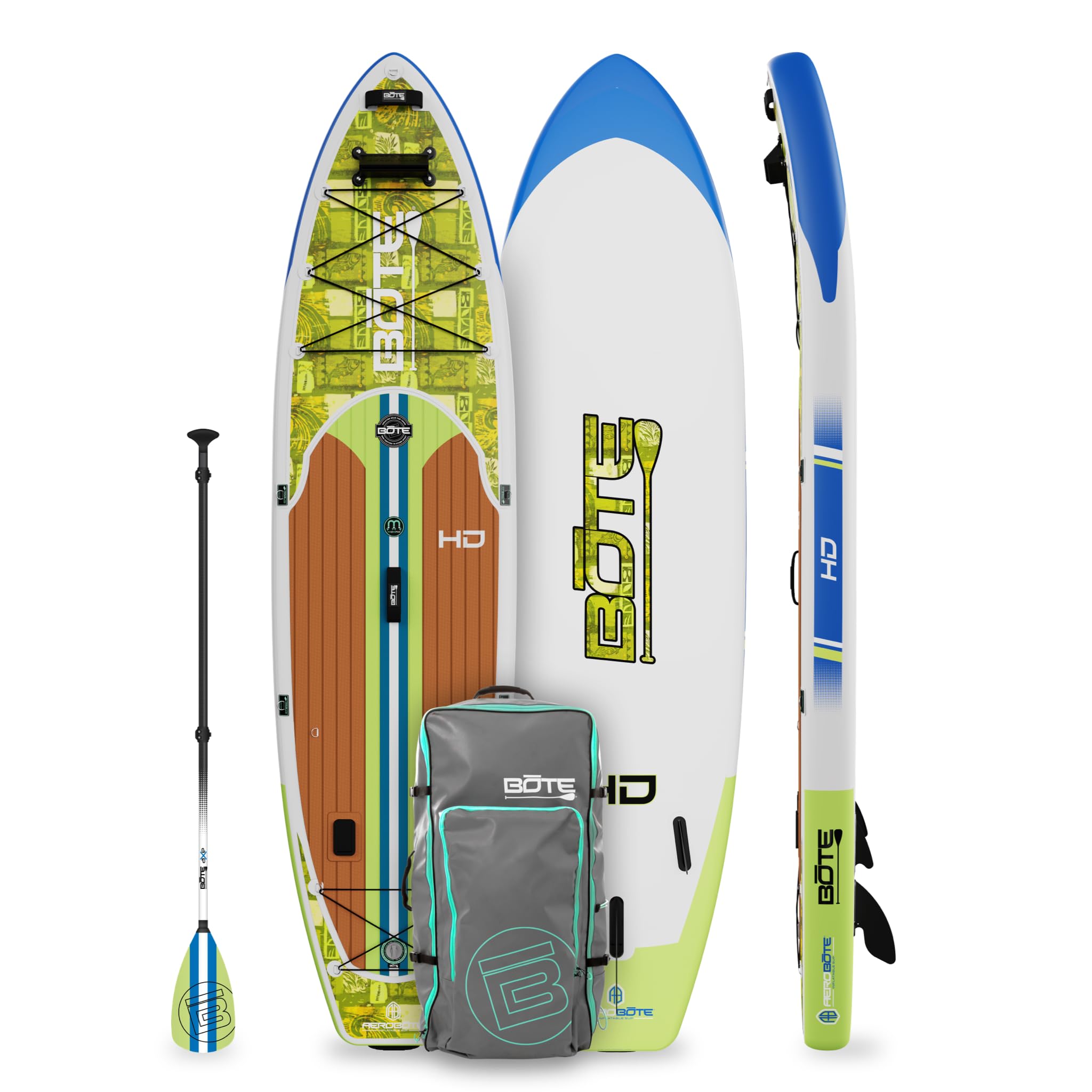 BOTE HD Aero Inflatable Stand Up Paddle Board MAGNEPod Compatible Blow Up iSUP with Paddle Travel Backpack Adults Kids Family Friendly 11 FT 6 in Size