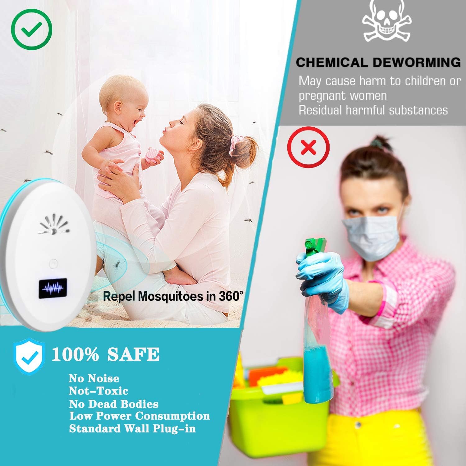 Y8Y Ultrasonic Pest Repeller, 4 Pack Ultrasonic Pest Repeller, Upgraded Electronic Pest Repellent Ultrasonic Plug in & Roach Repellent, Pest Repeller for Home, Pest Control for Mosquitoes : Garden & Outdoor