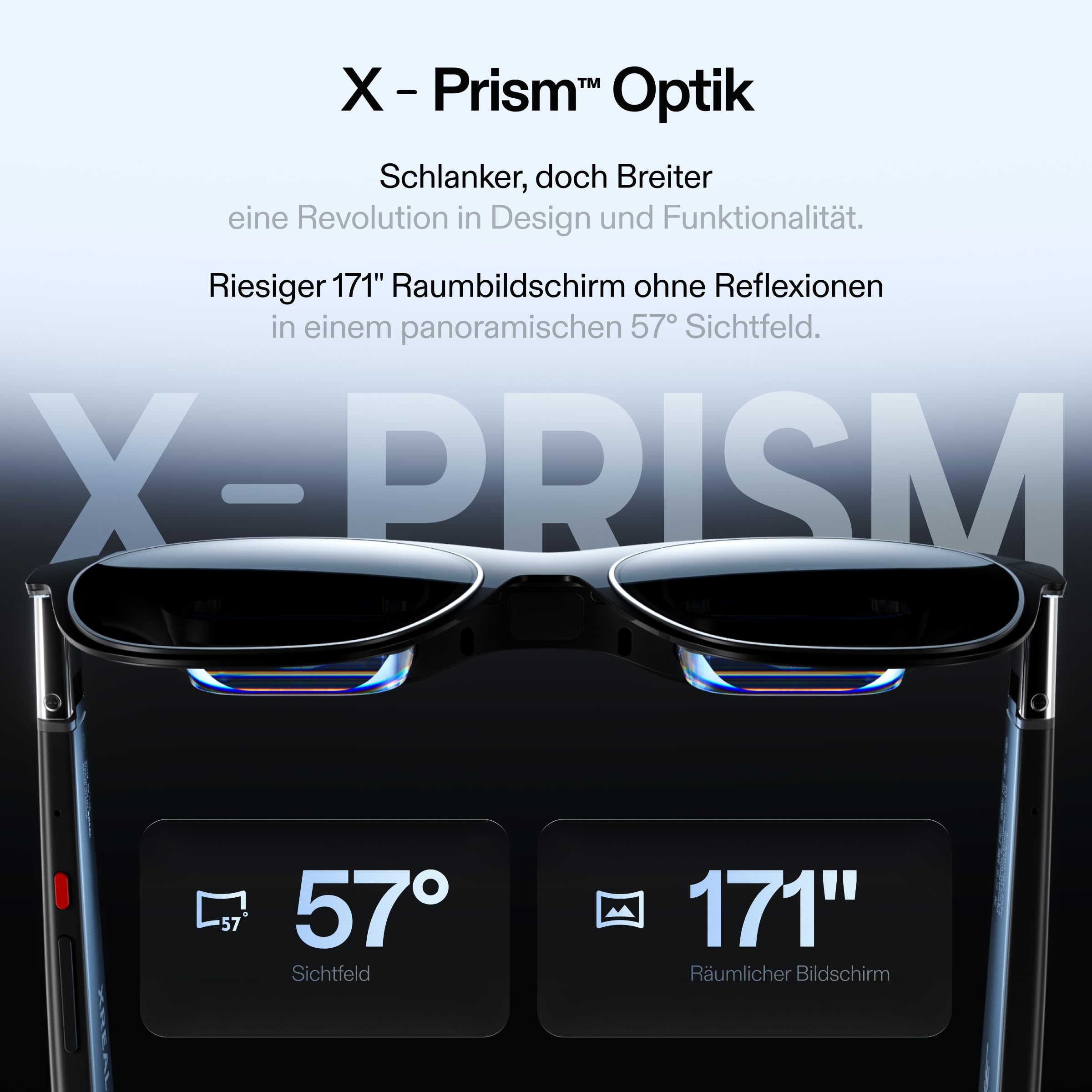 XREAL One Pro AR Brille mit X1 Chip,REAL 3D XR Brille Native 3DoF, X-Prism Optik, 57° Sichtfeld 171" 120Hz HD Display, Sound Bose AR Glass für iPhone 17/16,SteamDeck,ROG,Mac PC Android (M(IPD57–66mm))
