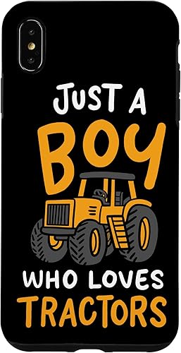 iPhone XS Max Just A Boy Who Loves Tractors Farmer Estuche de regalo de cumpleaños